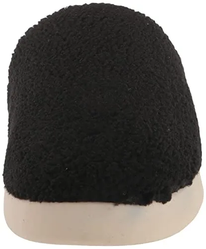 10018750 TOMS HARBOR SLIPPERS MENS BLACK FURRY MULES COMFORT SIZE 10 BLACK FAUX - Like New