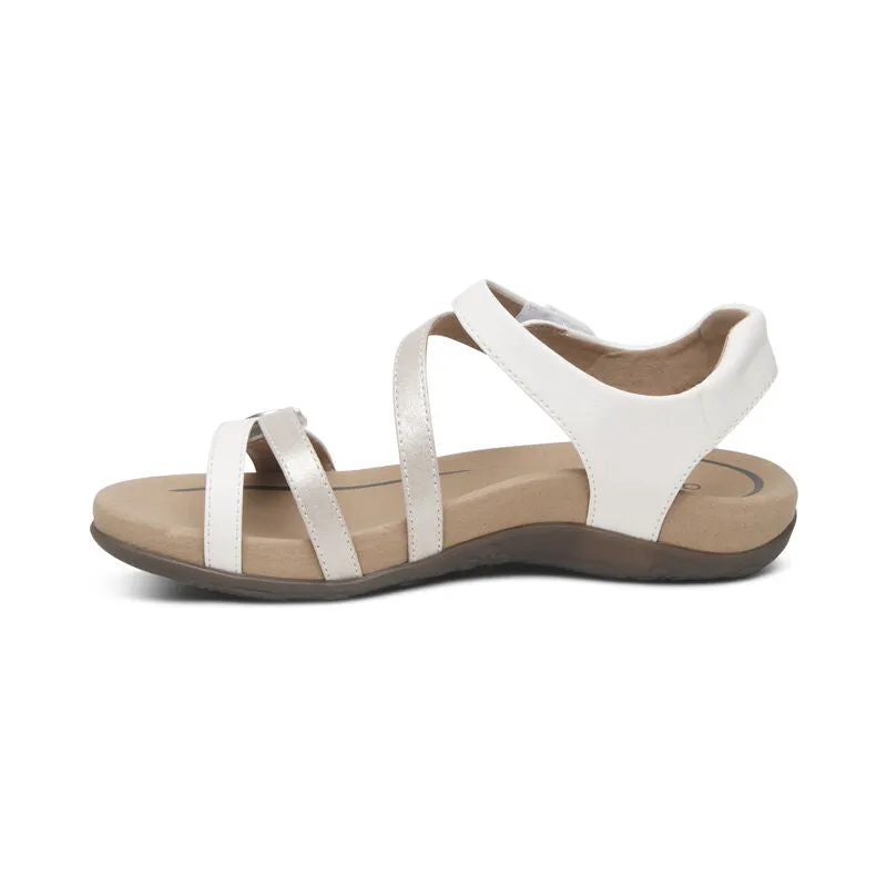 Aetrex Jess Adjustable Quarter Strap White Women's Sandal