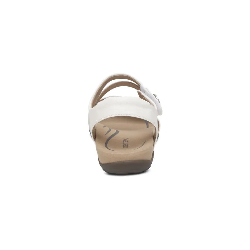 Aetrex Jess Adjustable Quarter Strap White Women's Sandal