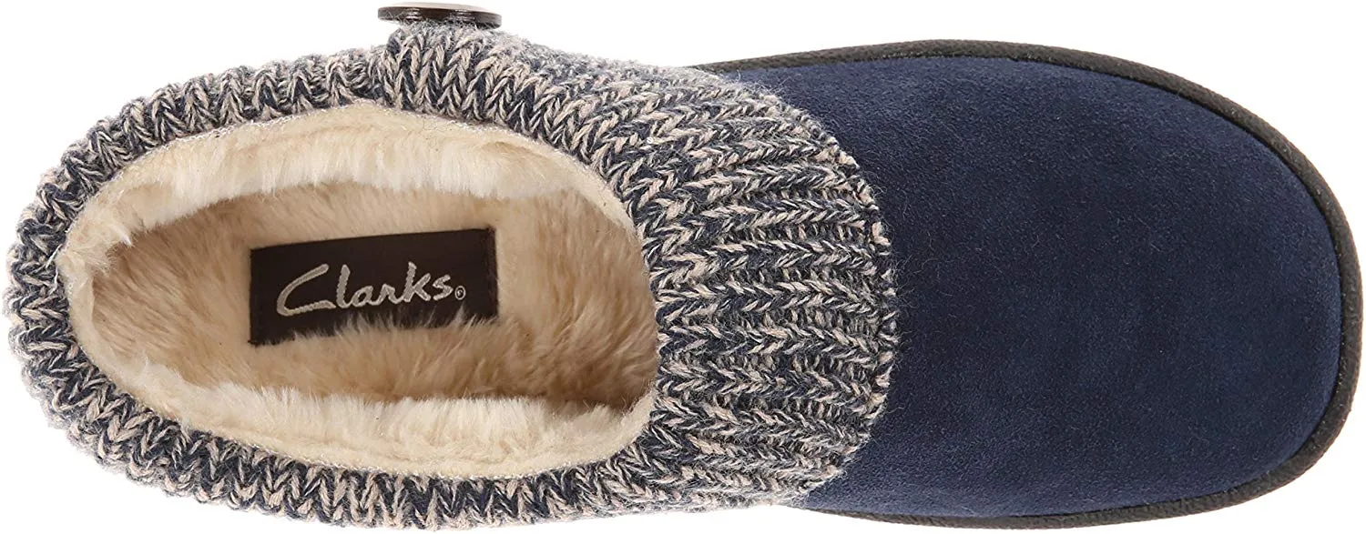 Clarks Women's Knit Scuff Leather Slipper Mules
