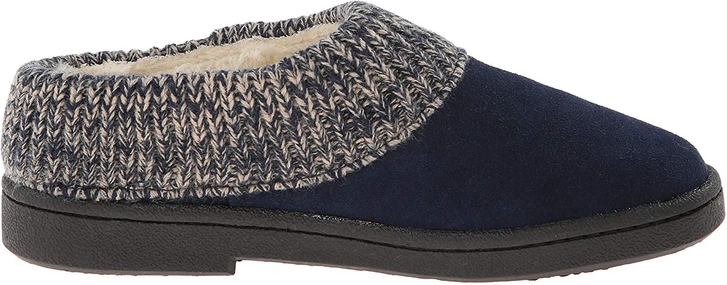 Clarks Women's Knit Scuff Leather Slipper Mules