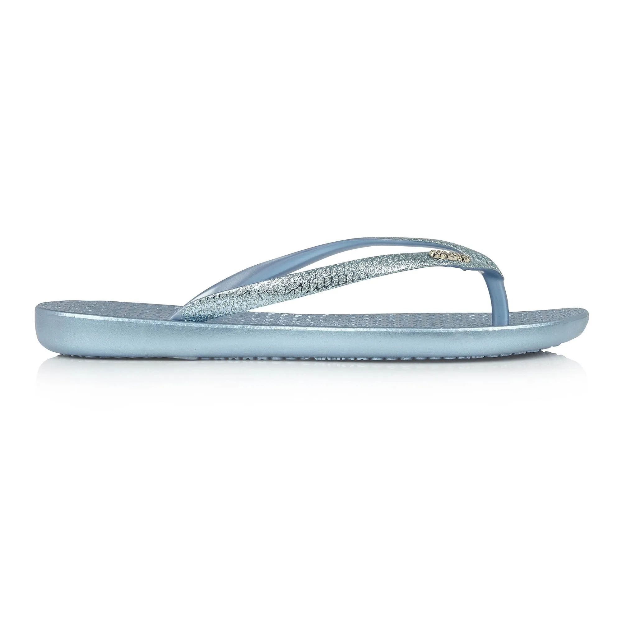 Coloko Freesia Blue Glitter Curve Footbed Snake Effect Flip Flops