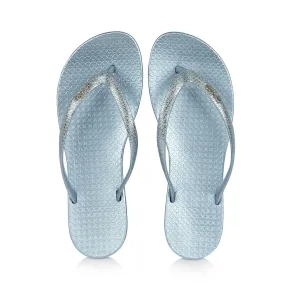 Coloko Freesia Blue Glitter Curve Footbed Snake Effect Flip Flops