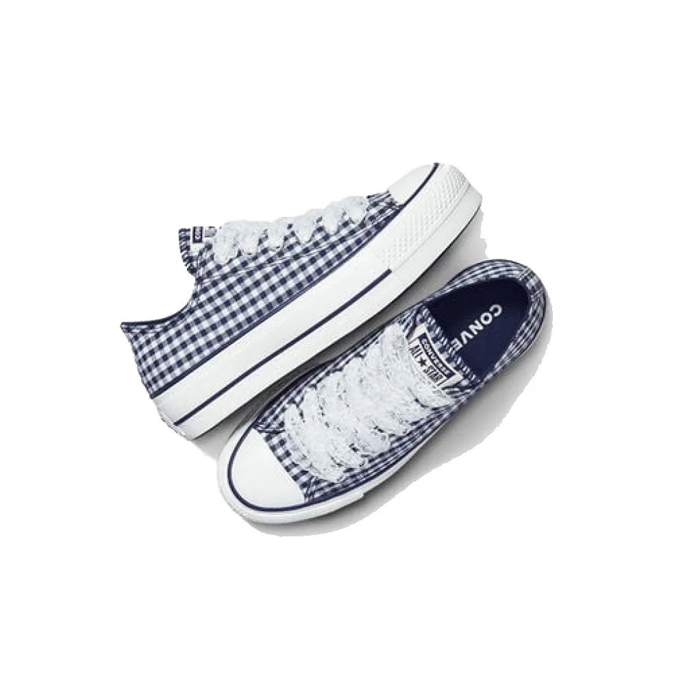 Converse Women's Chuck Taylor All Star Lift Platform Low Gingham in Obsidian/White/Vintage White
