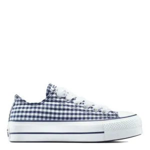 Converse Women's Chuck Taylor All Star Lift Platform Low Gingham in Obsidian/White/Vintage White