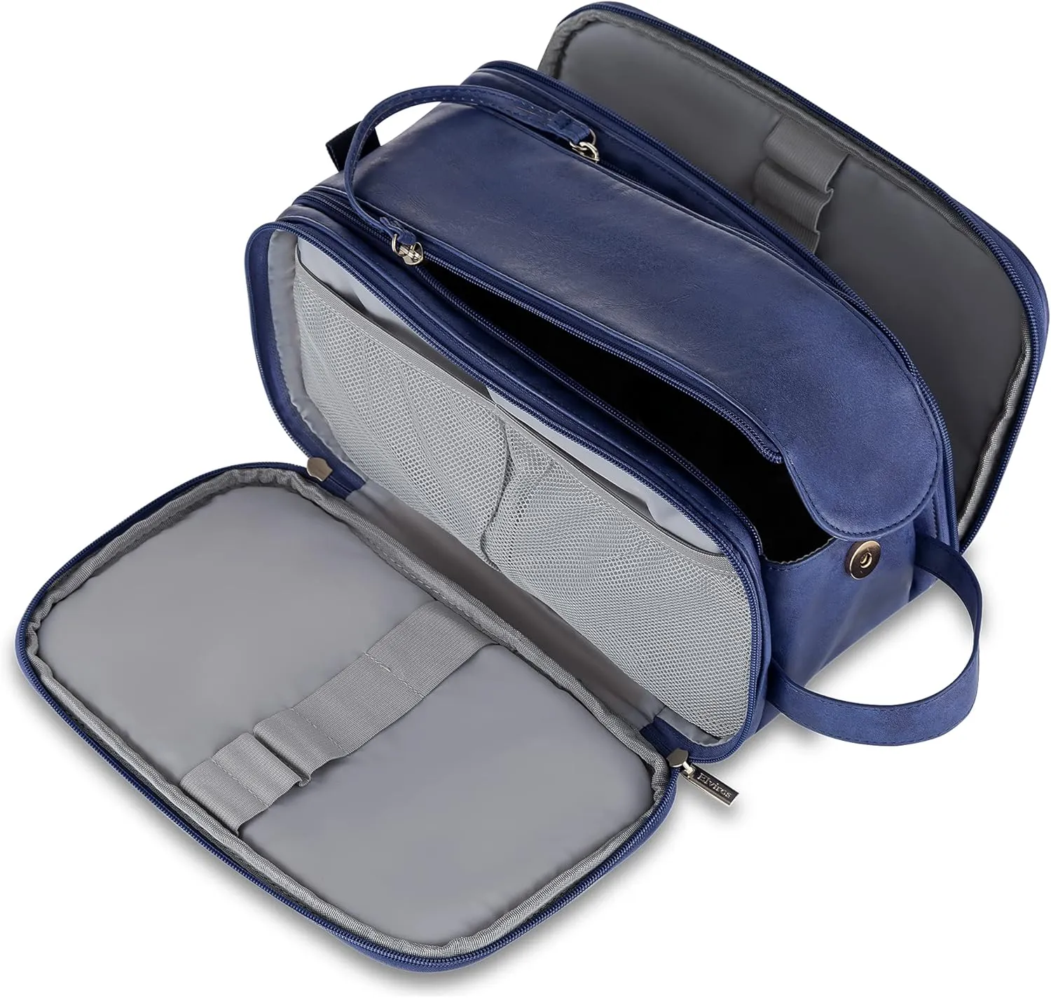 Elviros Travel Toiletry Bag for Men,Large Shaving Dopp Kit Water-resistant Bathroom Toiletries Organizer PU Leather Cosmetic Bags
