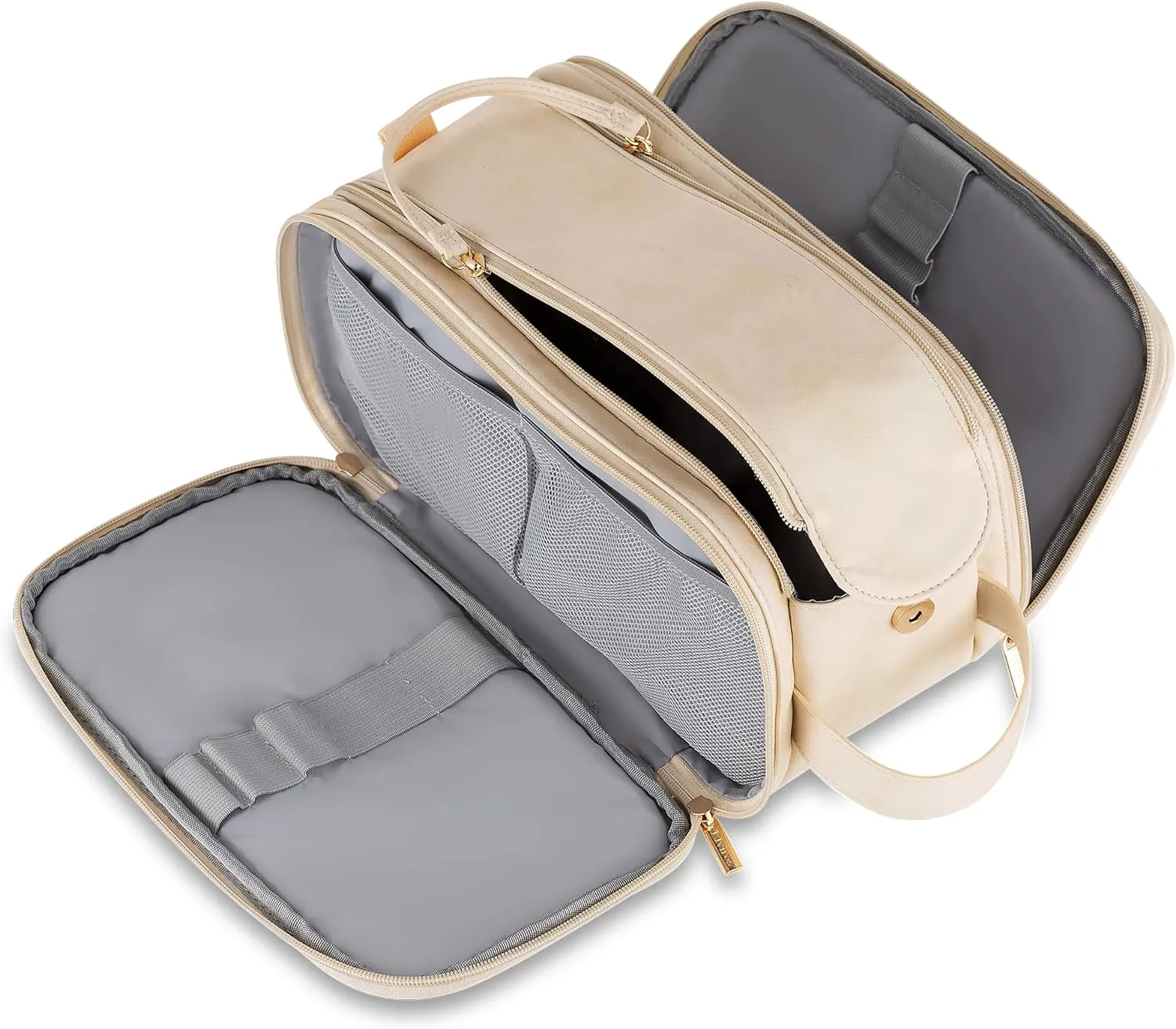 Elviros Travel Toiletry Bag for Men,Large Shaving Dopp Kit Water-resistant Bathroom Toiletries Organizer PU Leather Cosmetic Bags