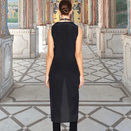 Front Wrap & Long Tail Silk Top