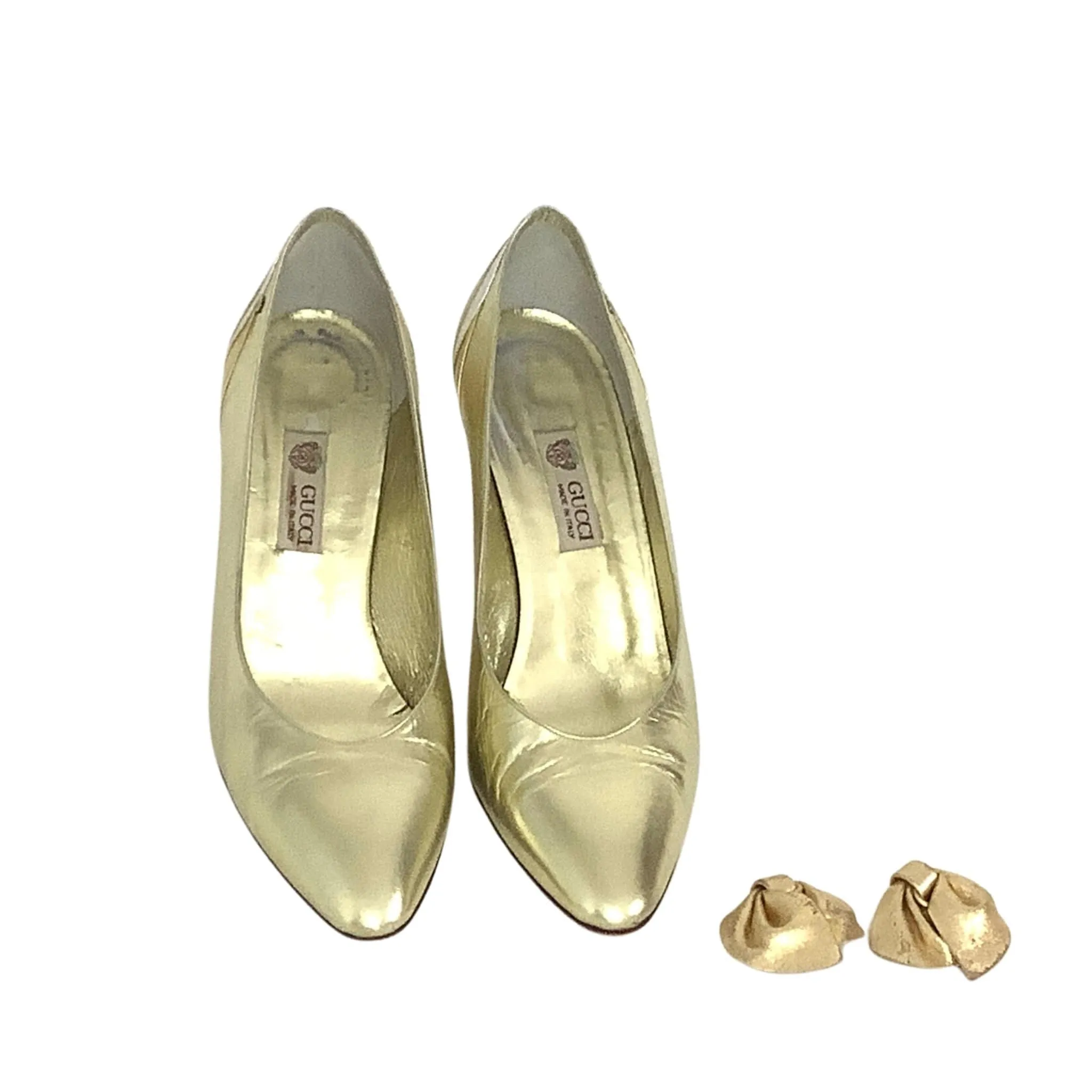 Gucci Metallic Gold Heels