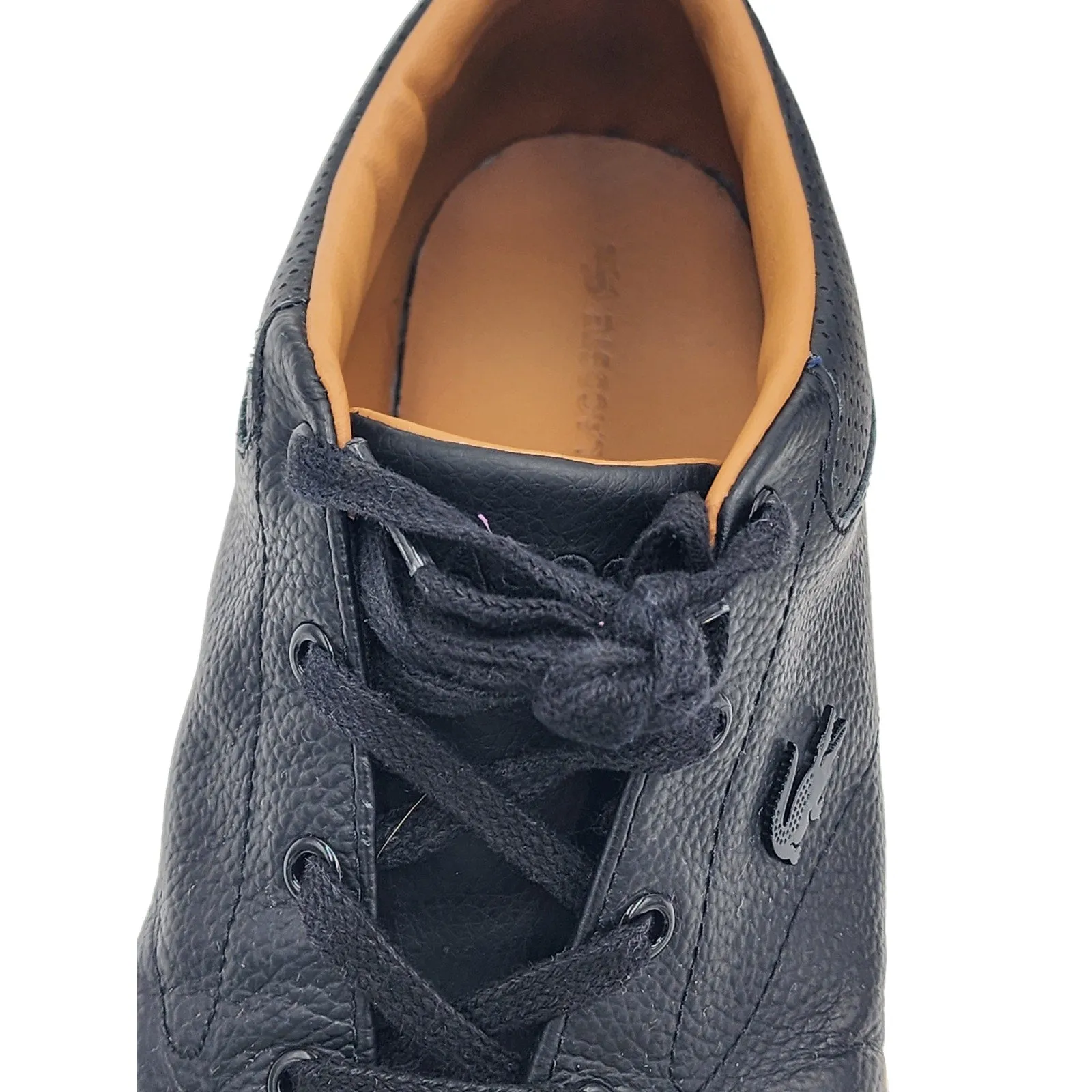 Lacoste Shoes Bayliss Sneakers Mens Size 10 Black Leather Low Top Lace Up Vulc