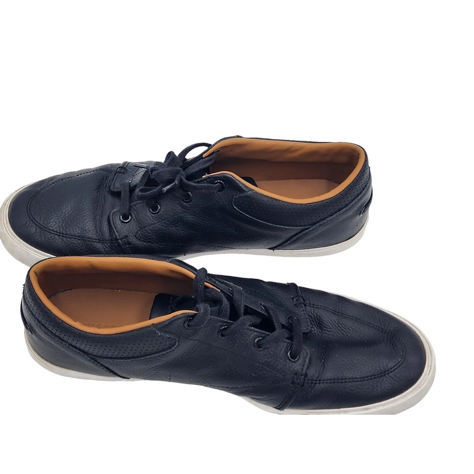 Lacoste Shoes Bayliss Sneakers Mens Size 10 Black Leather Low Top Lace Up Vulc