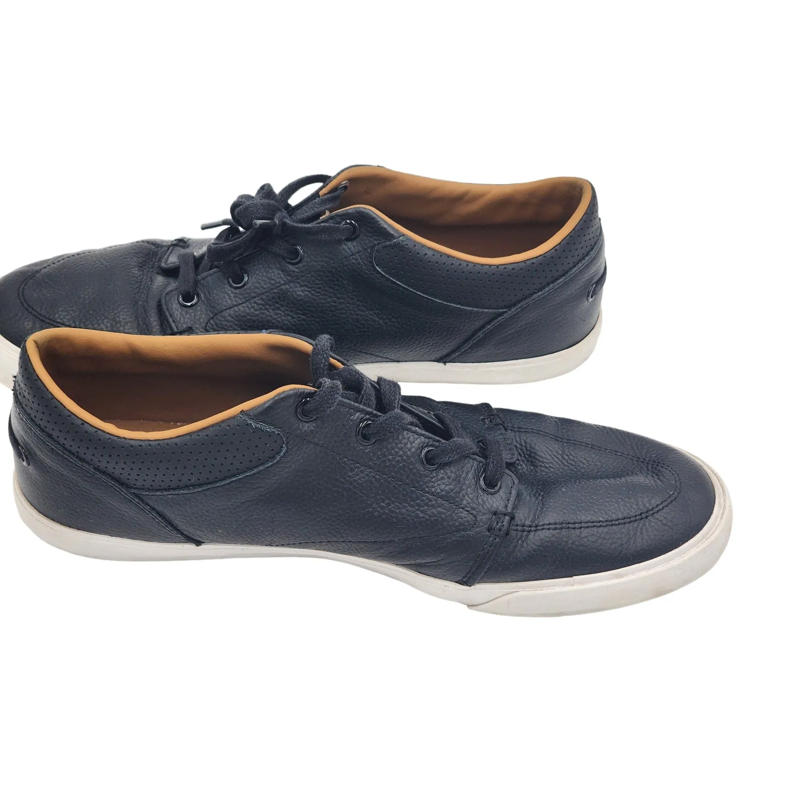 Lacoste Shoes Bayliss Sneakers Mens Size 10 Black Leather Low Top Lace Up Vulc