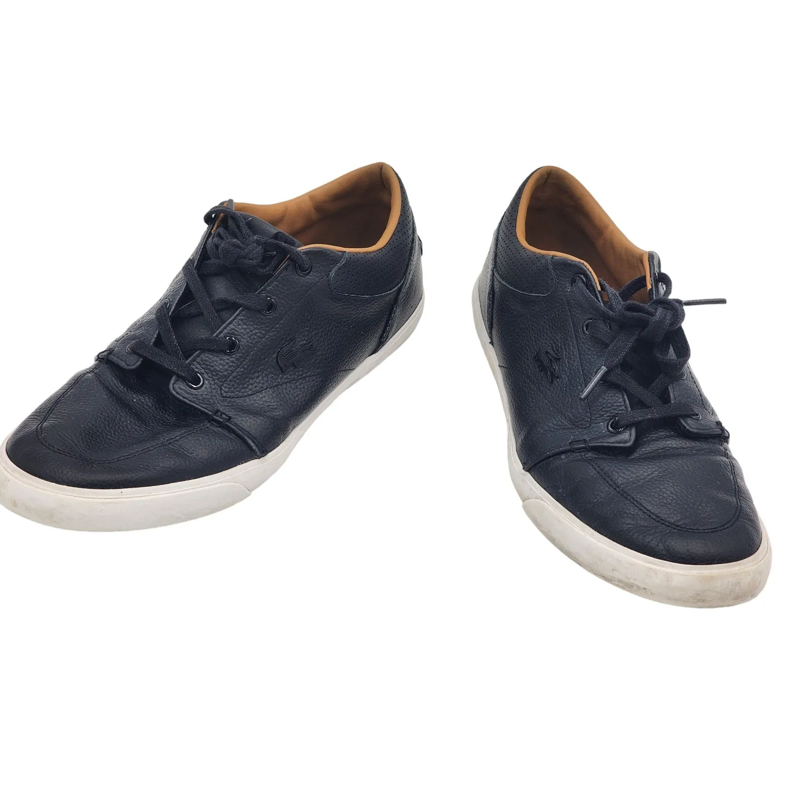 Lacoste Shoes Bayliss Sneakers Mens Size 10 Black Leather Low Top Lace Up Vulc