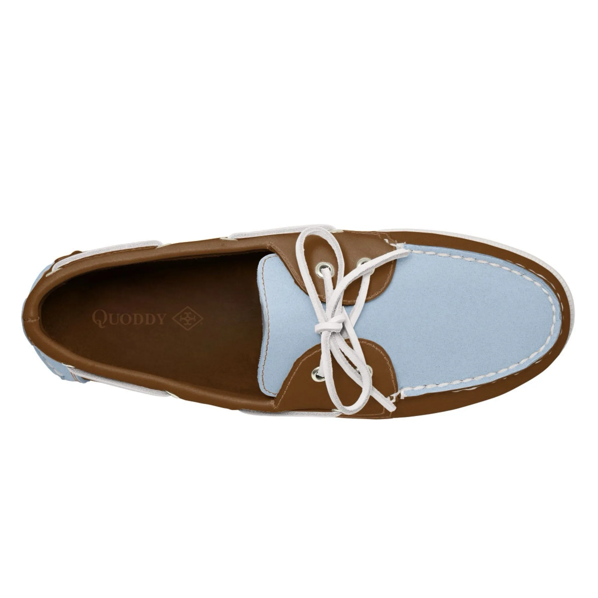 Men’s 2 Eyelet LE Boat Shoe: Lt Brown/Lt Blue