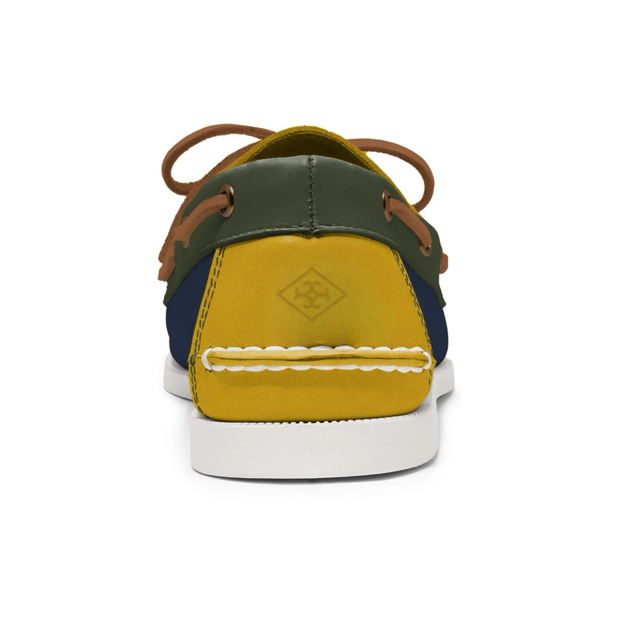 Men’s 2 Eyelet LE Boat Shoe: Navy/Gold/Brown
