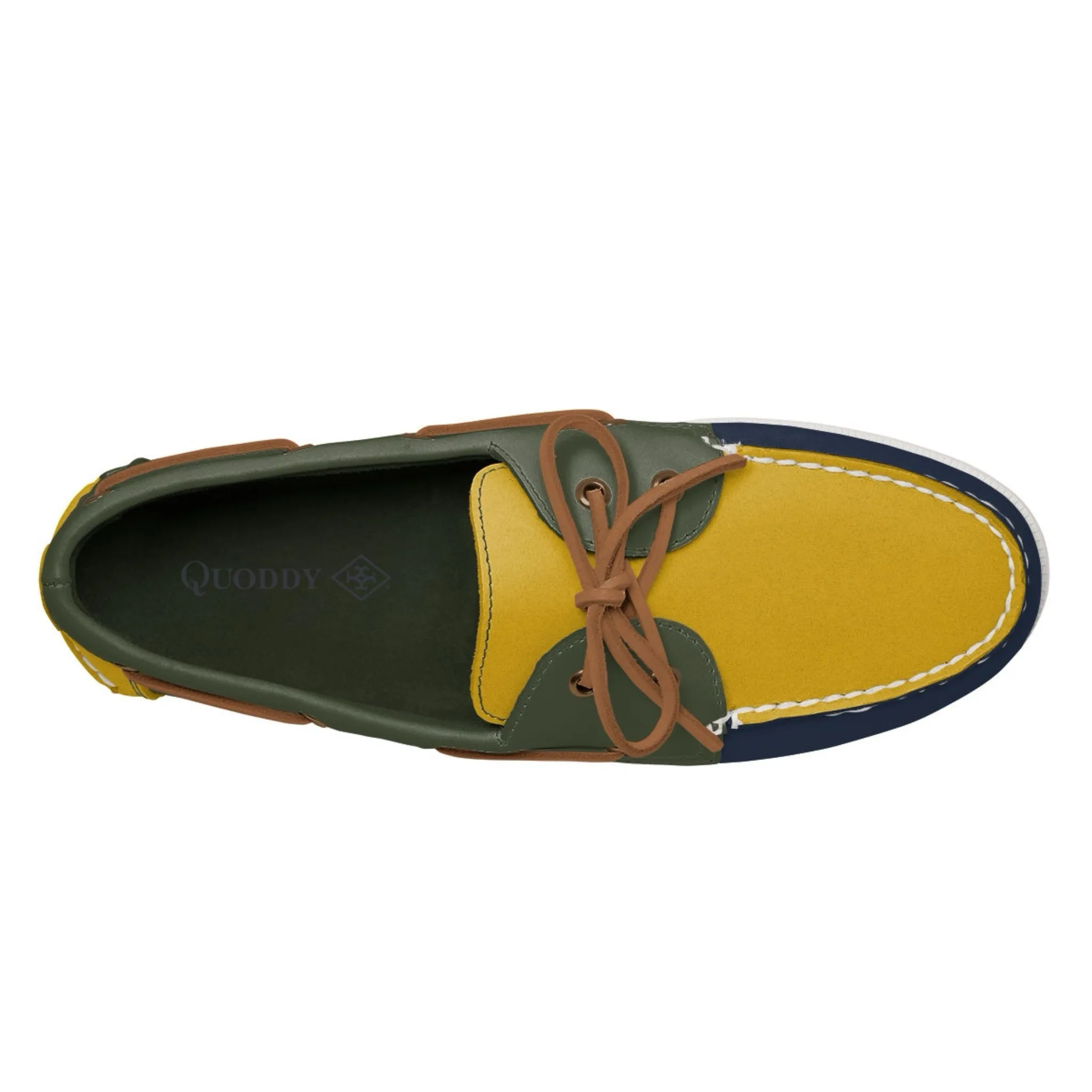 Men’s 2 Eyelet LE Boat Shoe: Navy/Gold/Brown