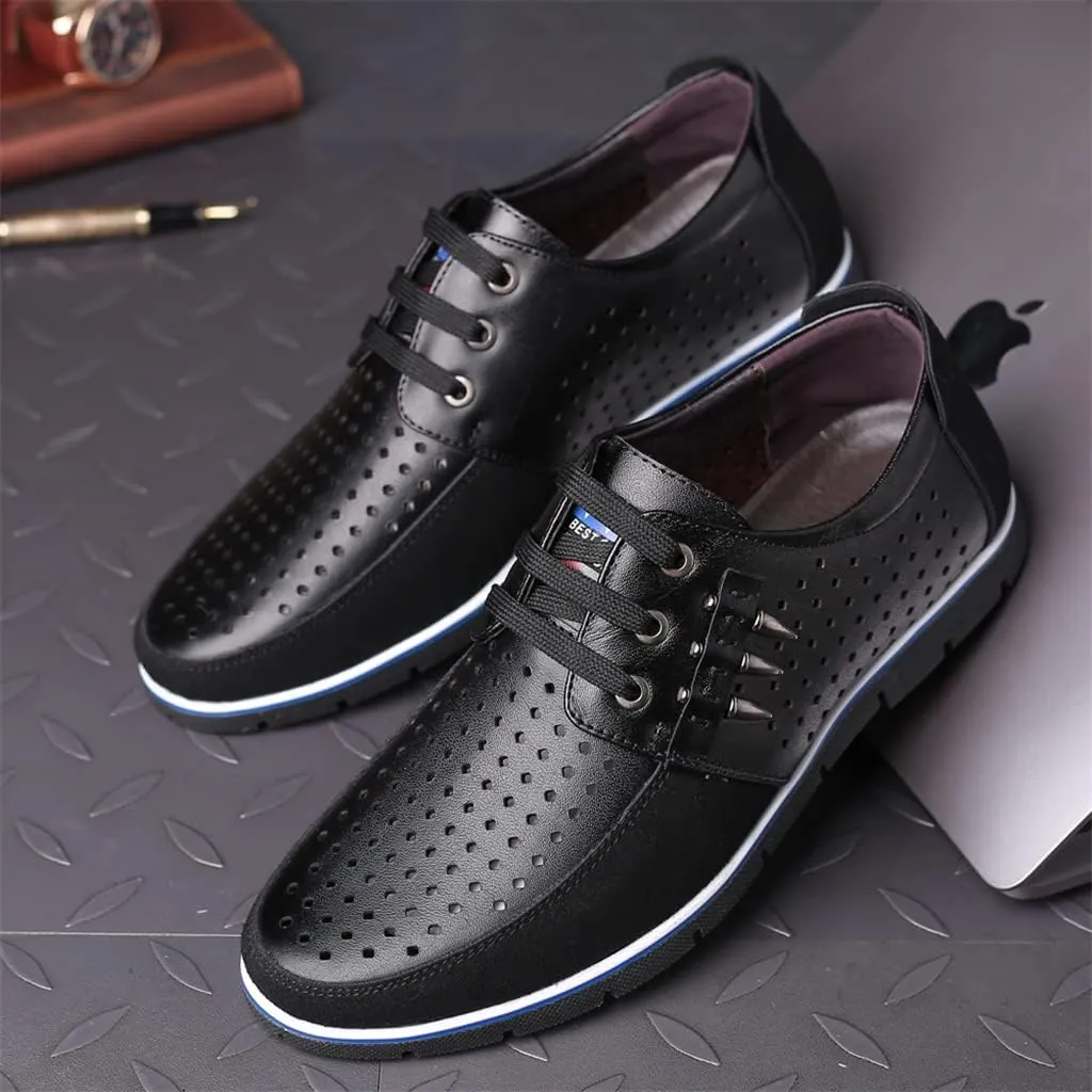 Mens Casual Business Dress Shoes Leather Slip-on Sneakers for Men Walking Office Comfort Outdoor Loafers Fashion Leisure Breathable
