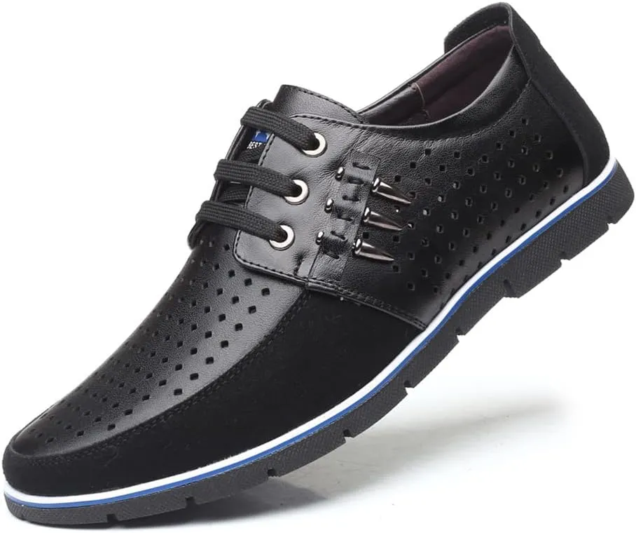 Mens Casual Business Dress Shoes Leather Slip-on Sneakers for Men Walking Office Comfort Outdoor Loafers Fashion Leisure Breathable