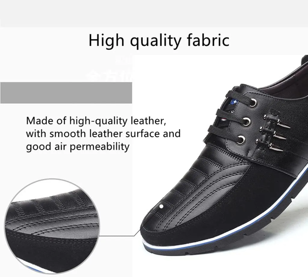 Mens Casual Business Dress Shoes Leather Slip-on Sneakers for Men Walking Office Comfort Outdoor Loafers Fashion Leisure Breathable