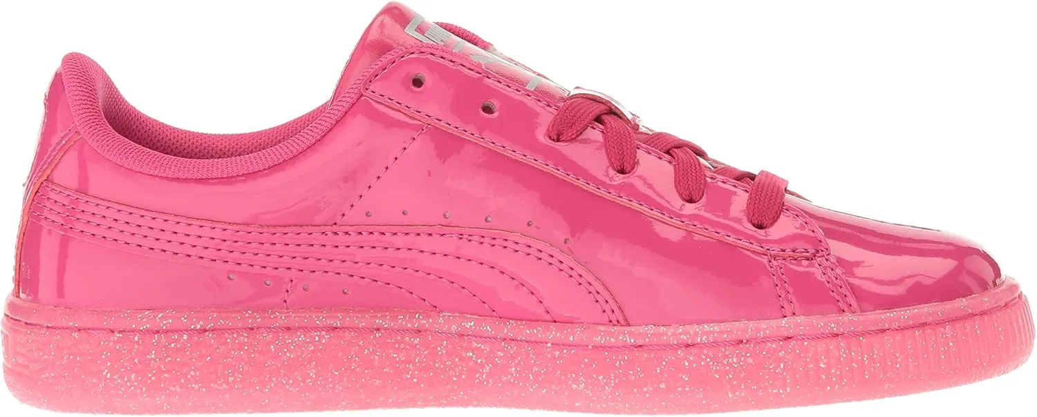 PUMA Unisex-Child Basket Patent Iced Glitz Sneaker