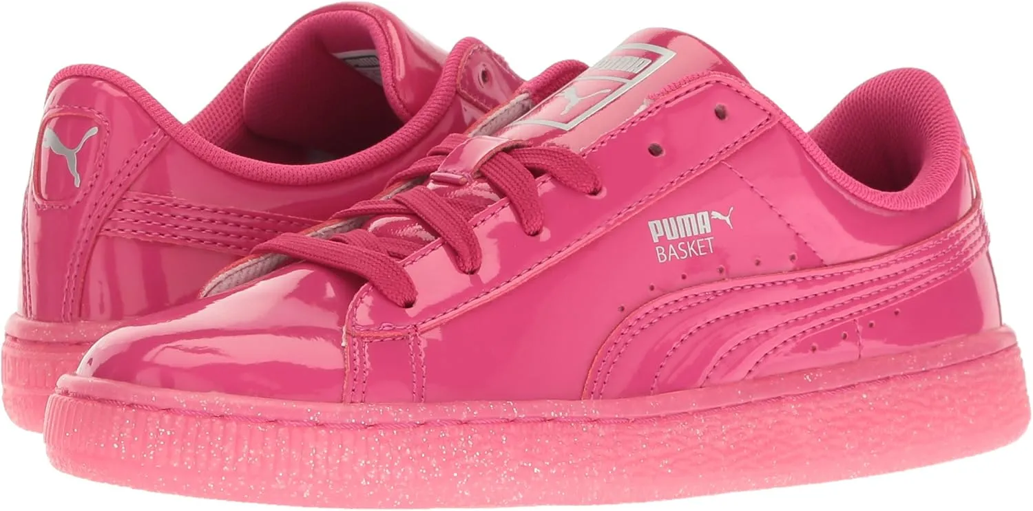 PUMA Unisex-Child Basket Patent Iced Glitz Sneaker