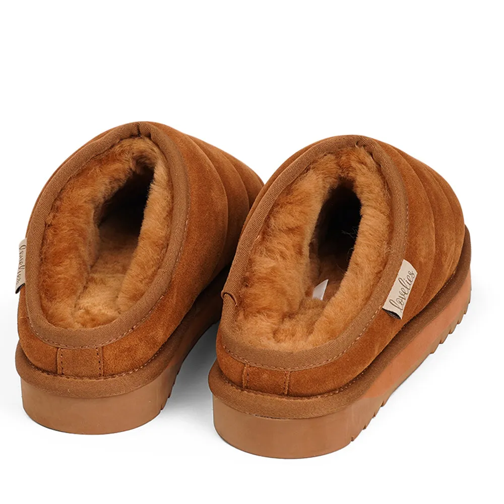 Rigi - Suede Mules with shearling