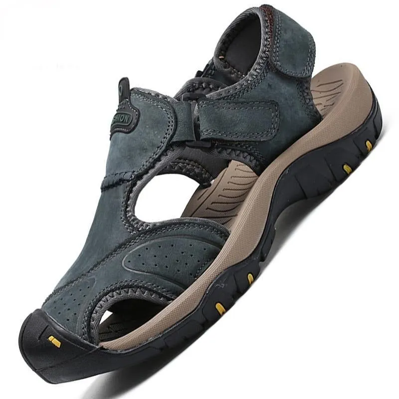 Summer Outdoor Men Sandals Breathable Genuine Leather