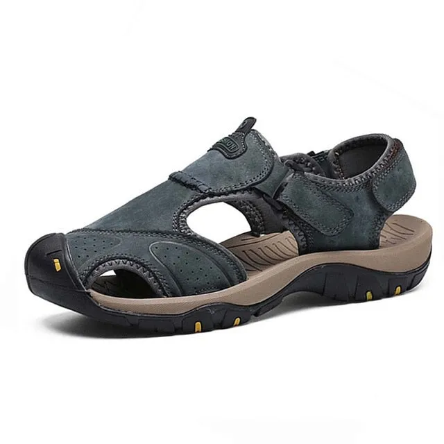 Summer Outdoor Men Sandals Breathable Genuine Leather