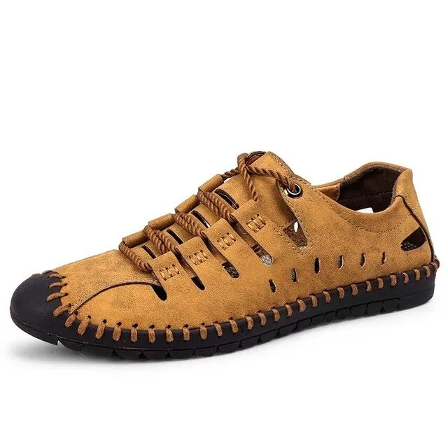 Summer Outdoor Men Sandals Breathable Genuine Leather