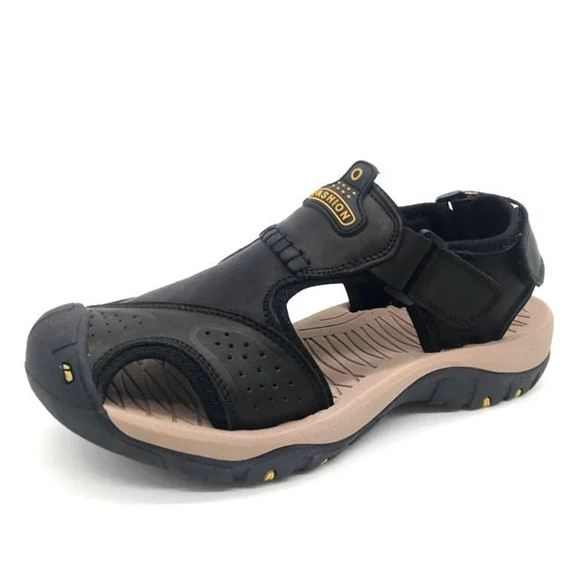 Summer Outdoor Men Sandals Breathable Genuine Leather
