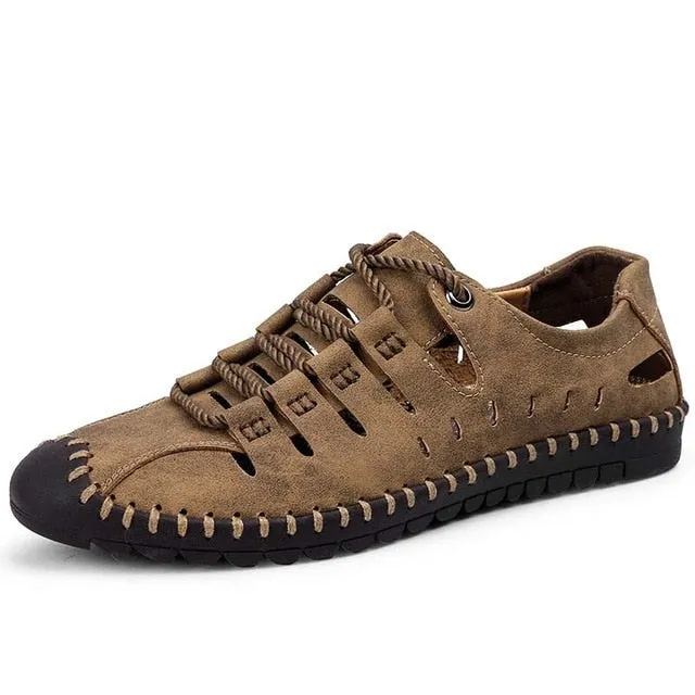 Summer Outdoor Men Sandals Breathable Genuine Leather