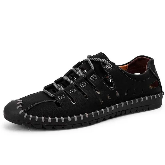 Summer Outdoor Men Sandals Breathable Genuine Leather