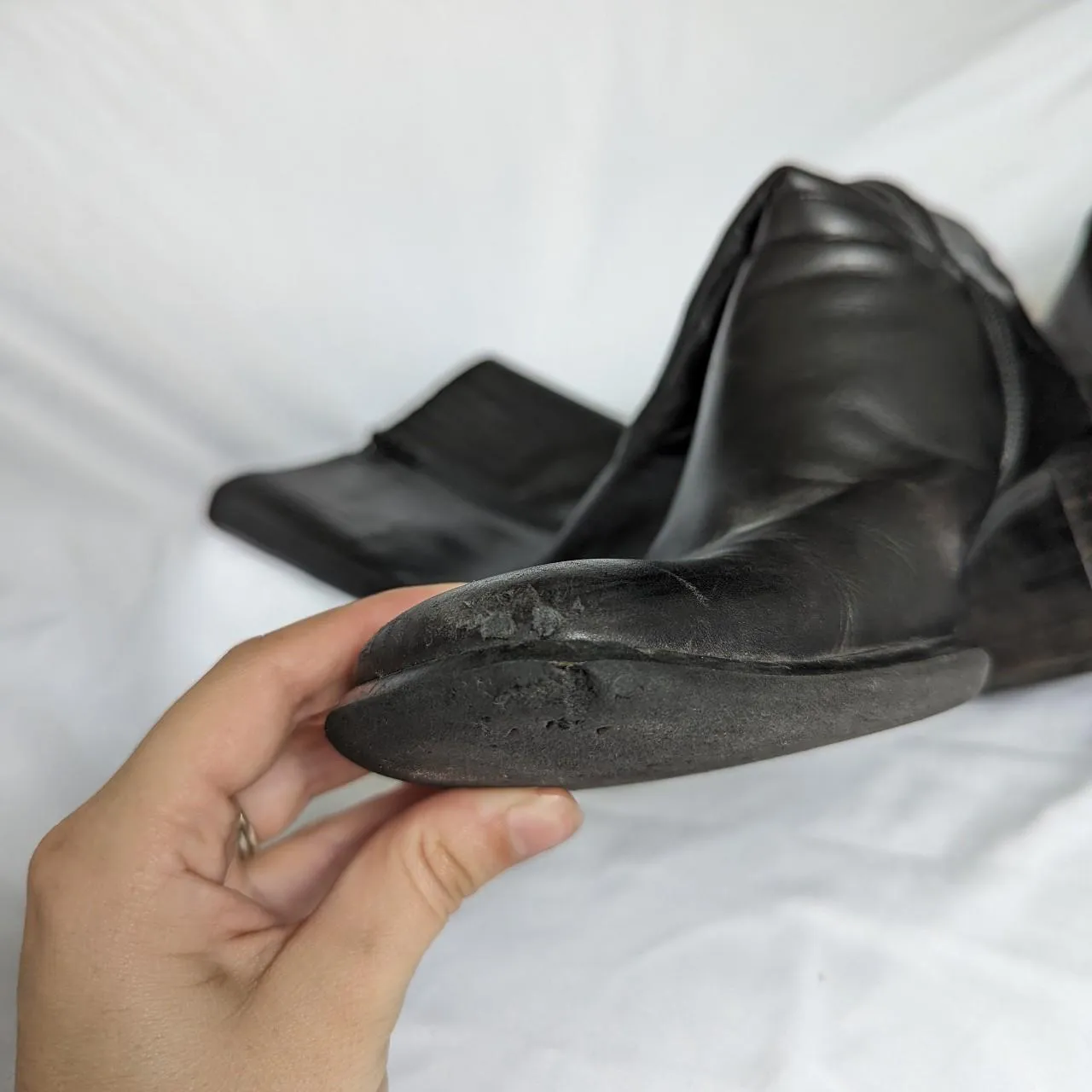 Vintage Italian Leather Via Spiga Black Knee Boots