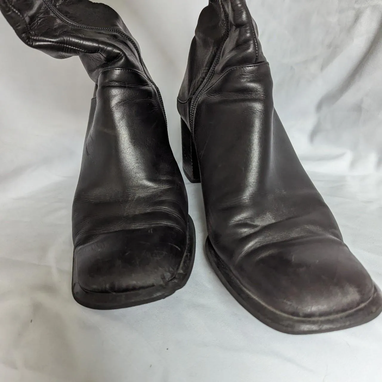 Vintage Italian Leather Via Spiga Black Knee Boots