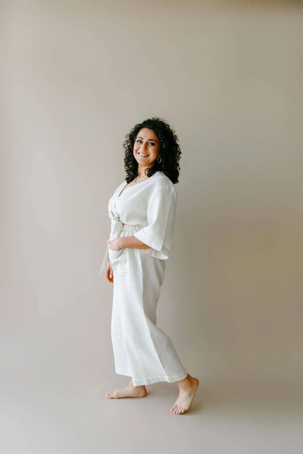 Waffle Jumpsuit (Sand)