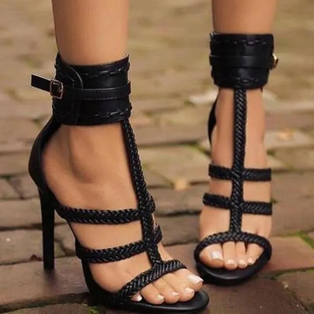 Women's Ankle Strap Pointed Toe High Heel Sandals
